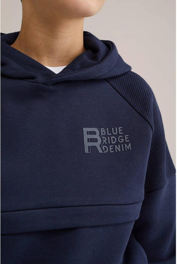 WE Fashion hoodie donkerblauw Trui Jongens Sweat Capuchon Effen 122 128 - Foto 3