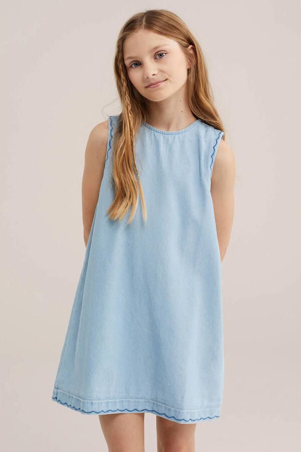 WE Fashion Blue Ridge korte jurk blauw