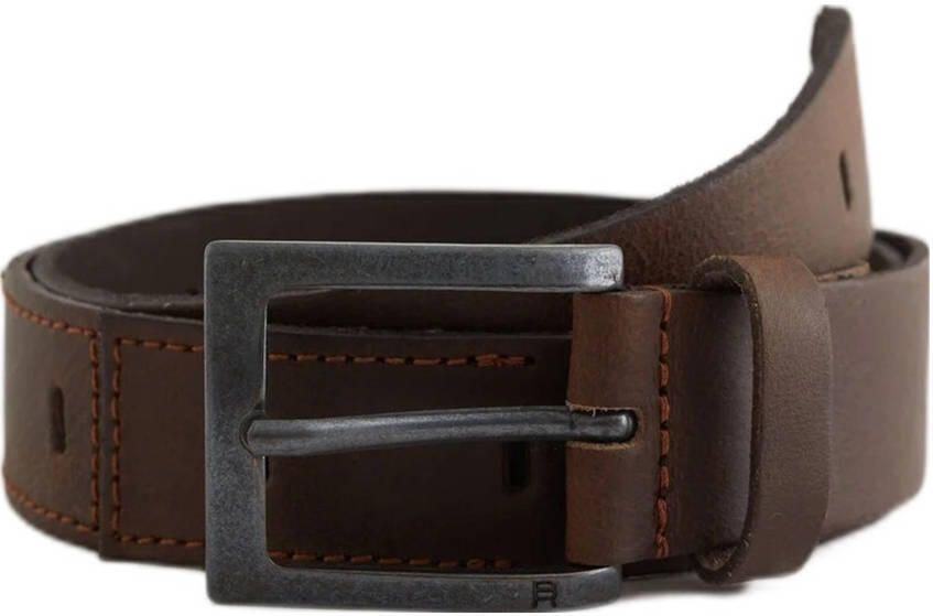 WE Fashion Blue Ridge leren riem donkerbruin