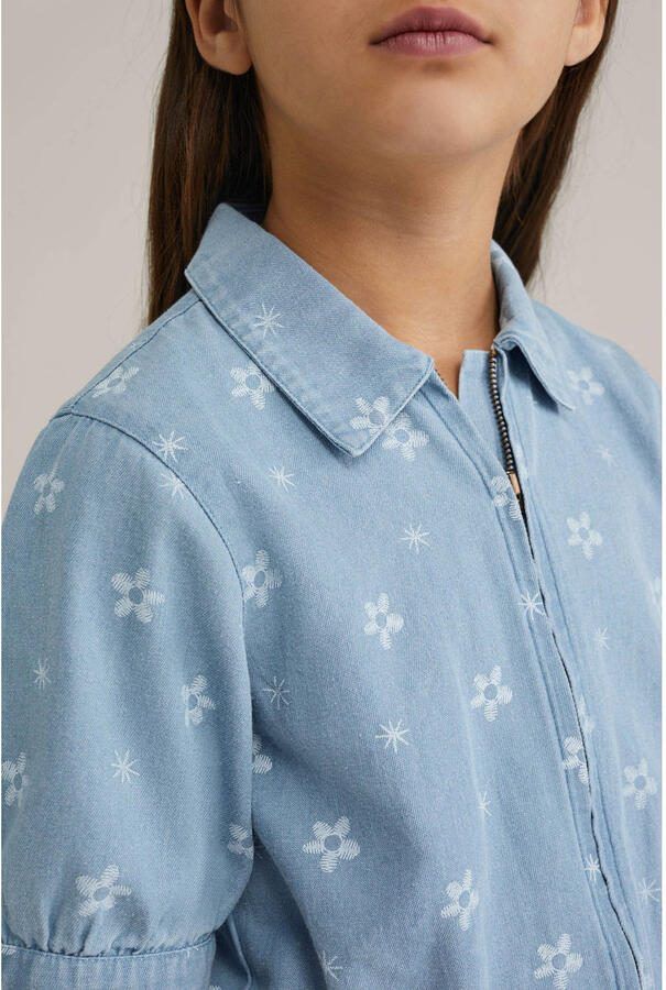 WE Fashion Blue Ridge light blue denim straight playsuit - Foto 3