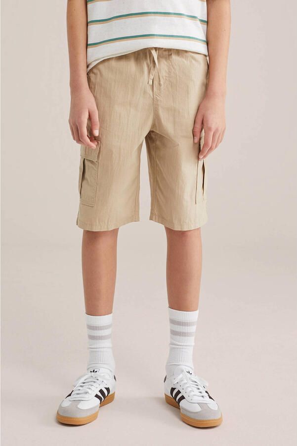 WE Fashion Blue Ridge loose fit cargo short lichtbruin