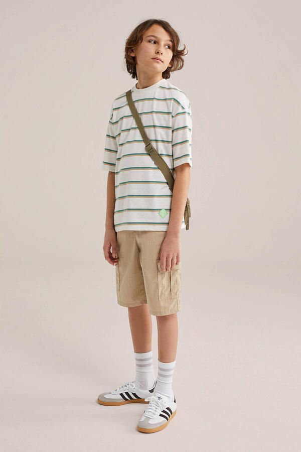 WE Fashion Blue Ridge loose fit cargo short lichtbruin - Foto 3