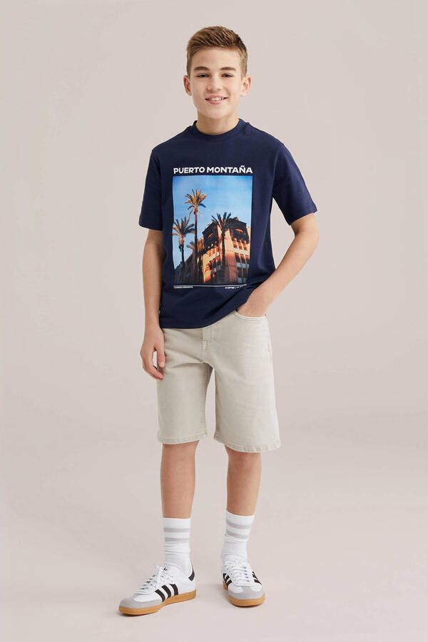 WE Fashion Blue Ridge loose fit casual short beige - Foto 3