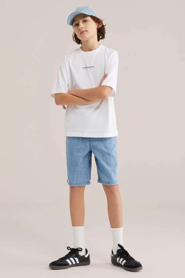 WE Fashion Blue Ridge loose fit denim short medium blue denim - Foto 3