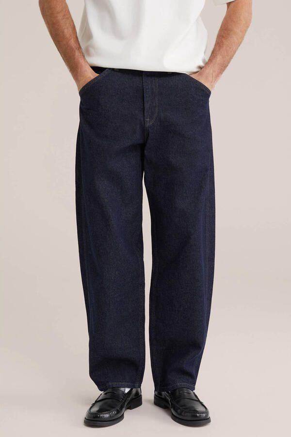 WE Fashion Blue Ridge loose fit jeans donkerblauw