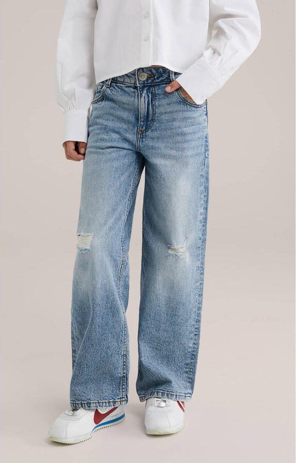 WE Fashion Blue Ridge loose fit wide leg jeans medium blue denim - Foto 1