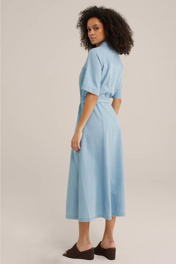 WE Fashion Blue Ridge midi jurk bleached blue