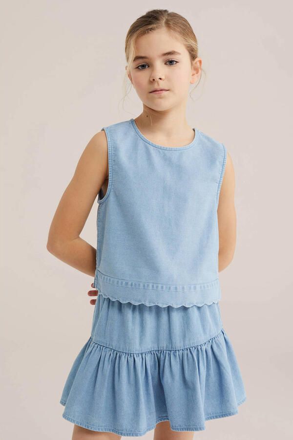 WE Fashion Blue Ridge mouwloze top blauw