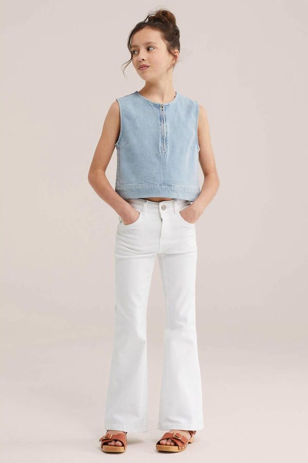 WE Fashion Blue Ridge mouwloze top light blue denim - Foto 2