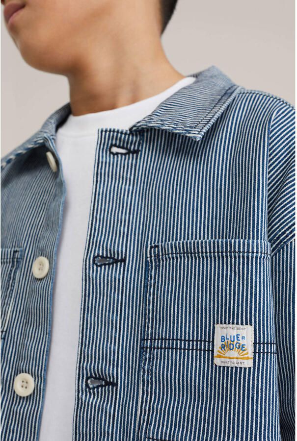 WE Fashion Blue Ridge Overshirt gestreept medium blue denim - Foto 2