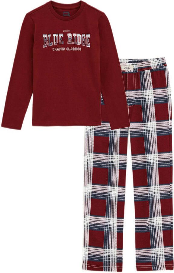 WE Fashion Blue Ridge pyjamaset donkerrood