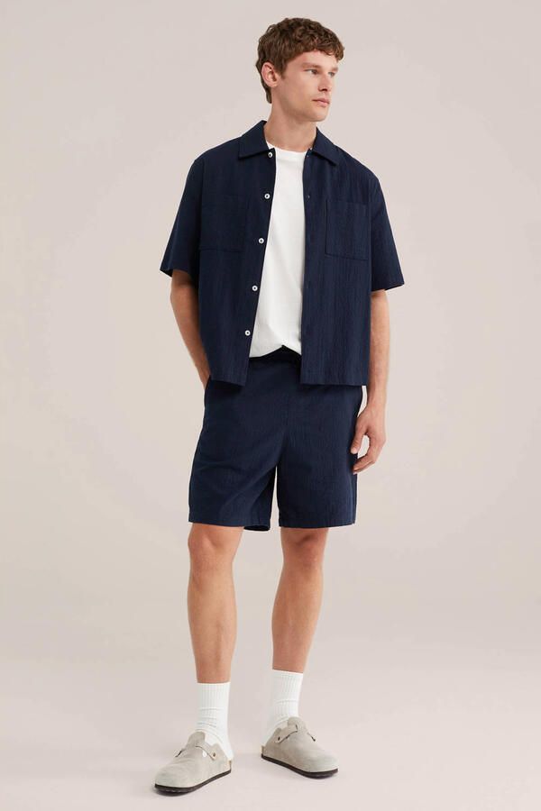 WE Fashion Blue Ridge regular casual short donkerblauw - Foto 3