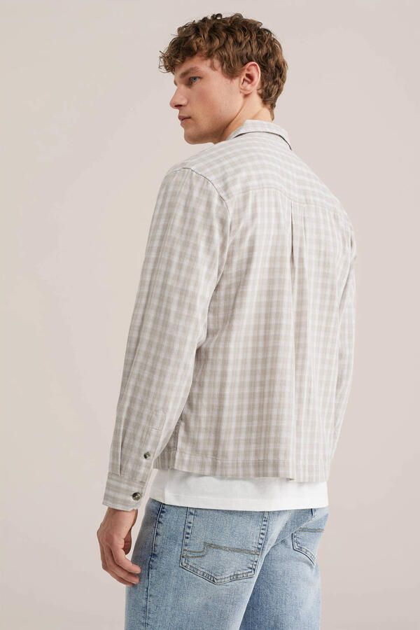 WE Fashion Blue Ridge regular geruit casual overhemd grijs - Foto 3