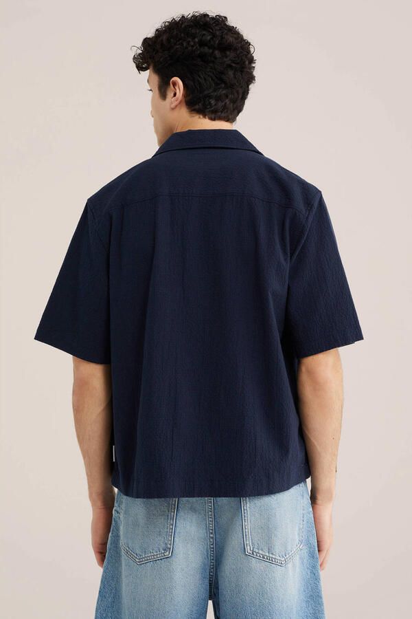 WE Fashion Blue Ridge relaxed casual overhemd donkerblauw - Foto 3