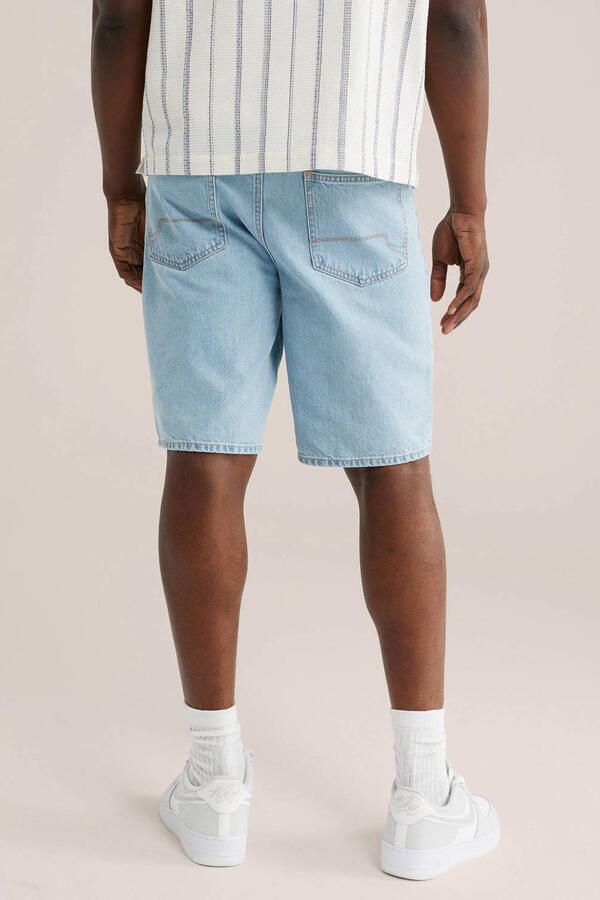 WE Fashion Blue Ridge relaxed denim short blauw