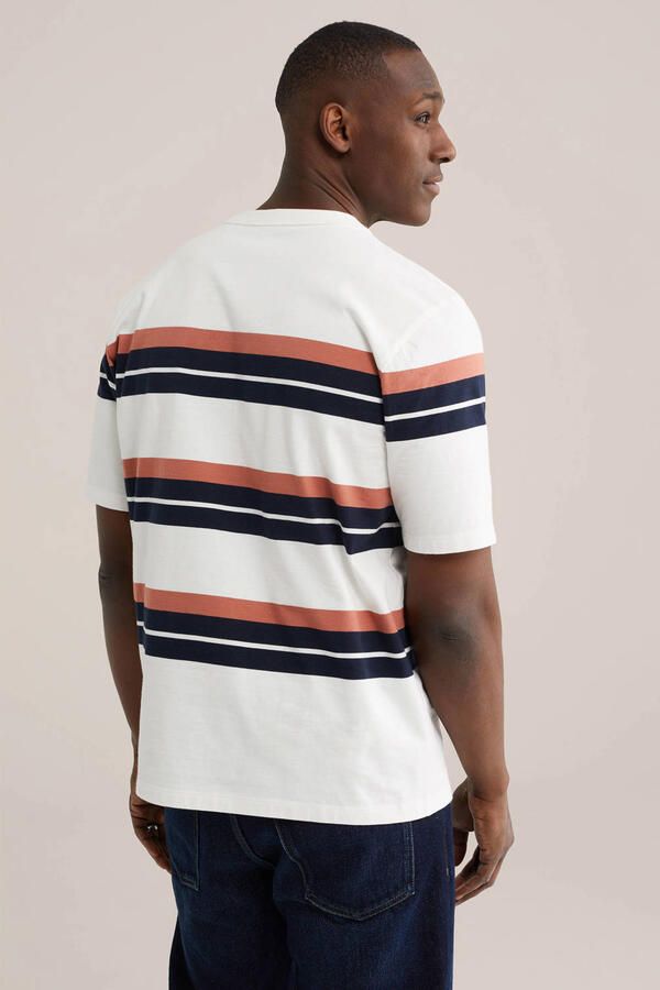 WE Fashion Blue Ridge relaxed gestreepte T-shirt wit - Foto 2