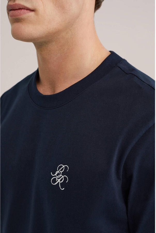 WE Fashion Blue Ridge relaxed T-shirt met backprint donkerblauw - Foto 2