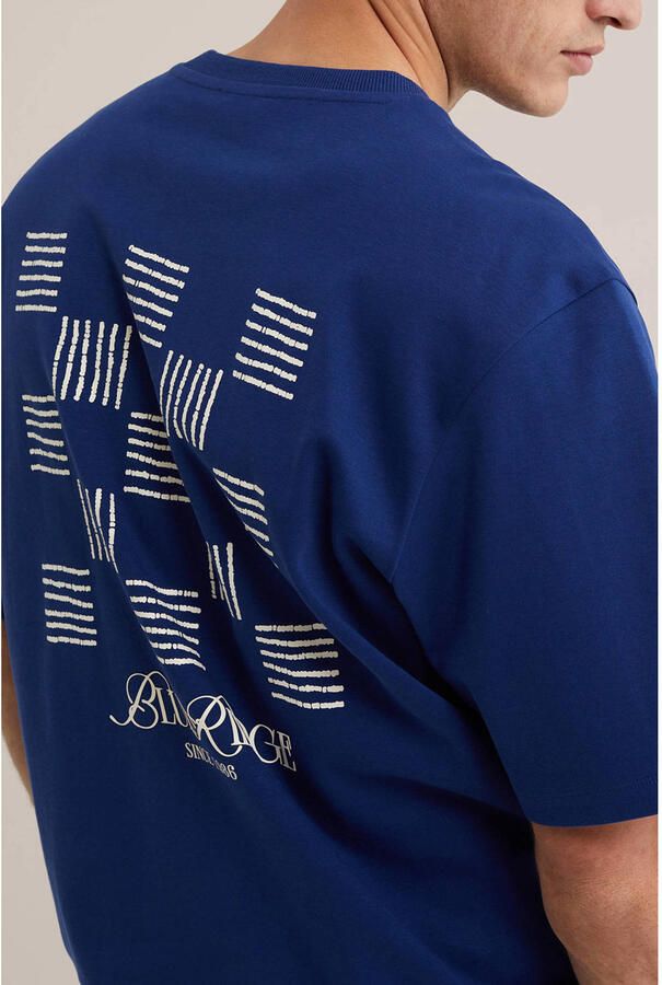 WE Fashion Blue Ridge relaxed T-shirt met backprint marineblauw - Foto 2