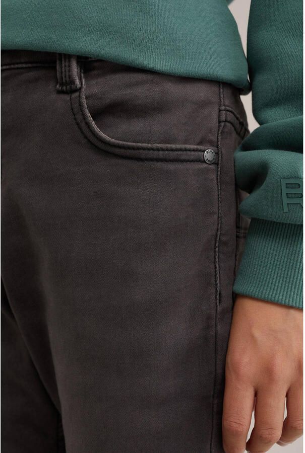 WE Fashion skinny jeans black faded Zwart Jongens Stretchdenim Effen 152