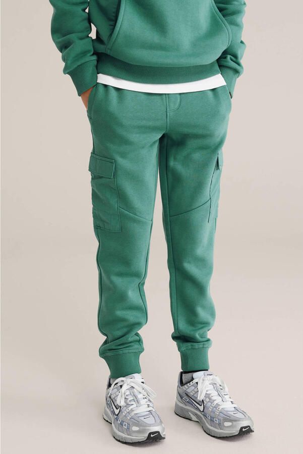 WE Fashion Blue Ridge Slim cargo broek groen
