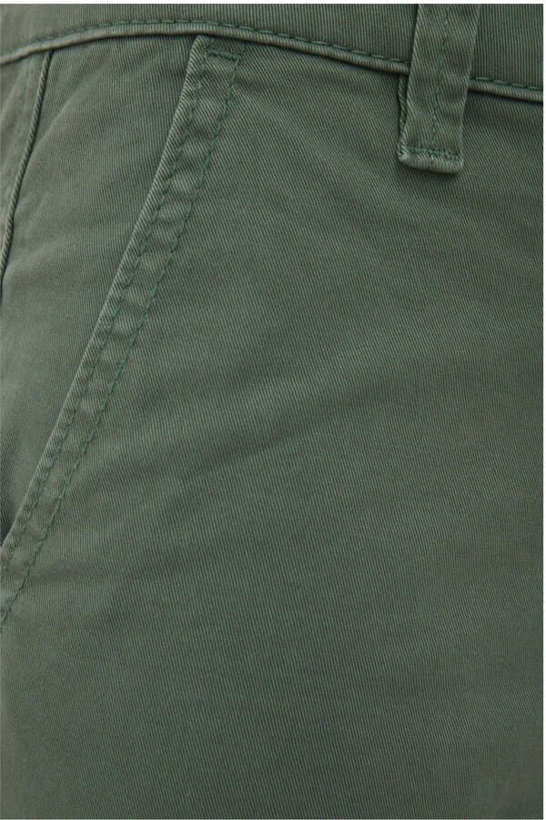 WE Fashion slim fit cargobroek olijfgroen Jongens Stretchkatoen Effen 116 - Foto 3