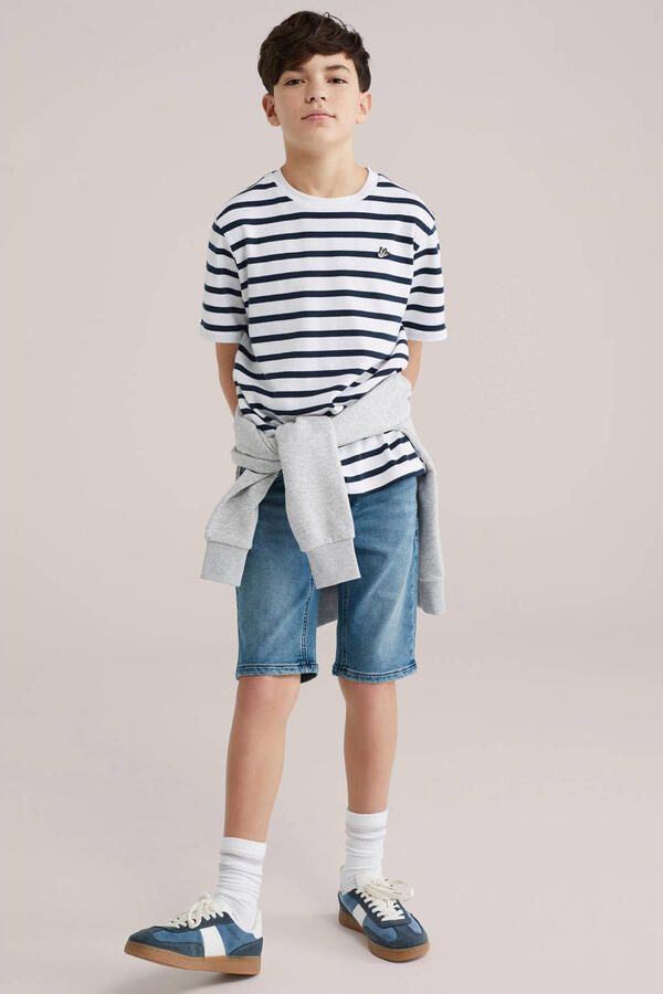 WE Fashion Blue Ridge slim fit denim short medium blue denim - Foto 3