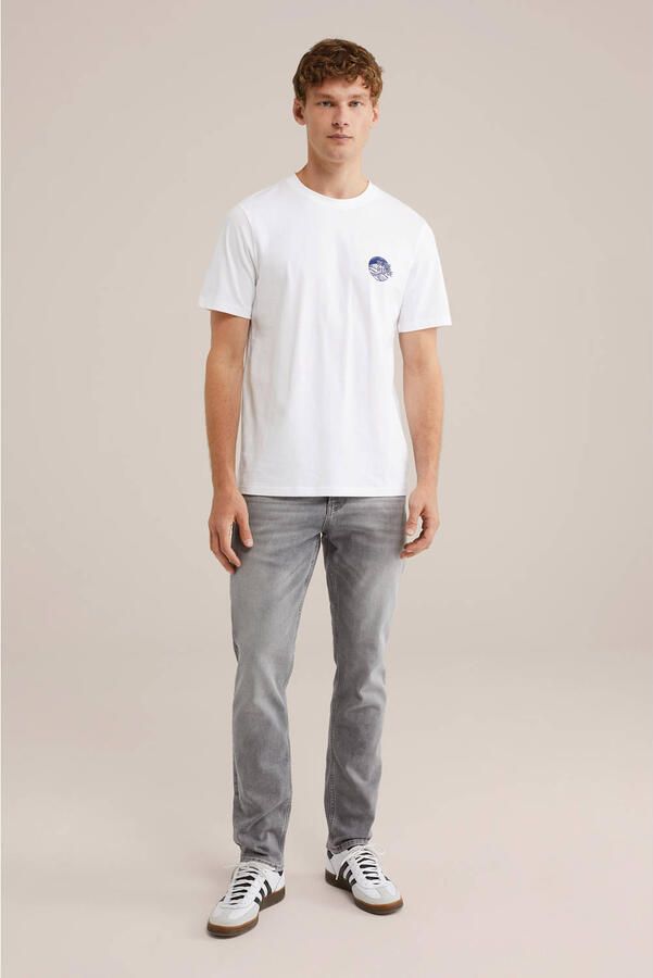 WE Fashion Blue Ridge slim fit jeans light grey denim