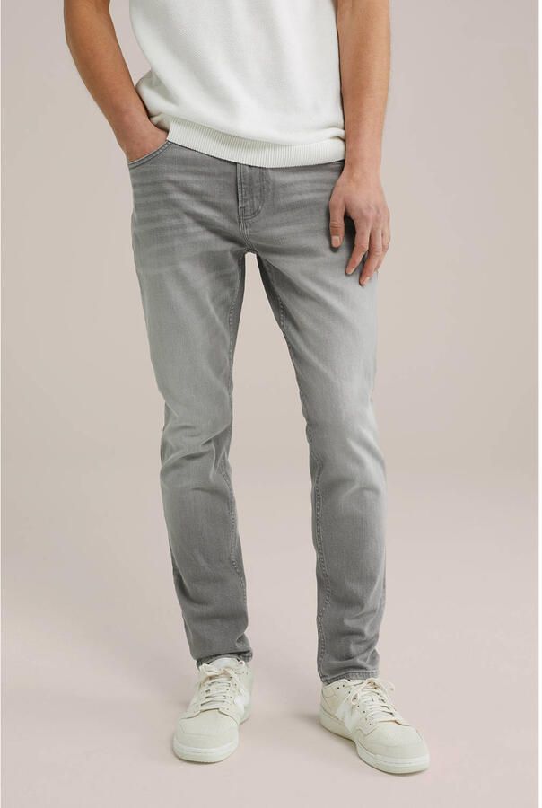 WE Fashion Blue Ridge slim fit jeans light grey denim