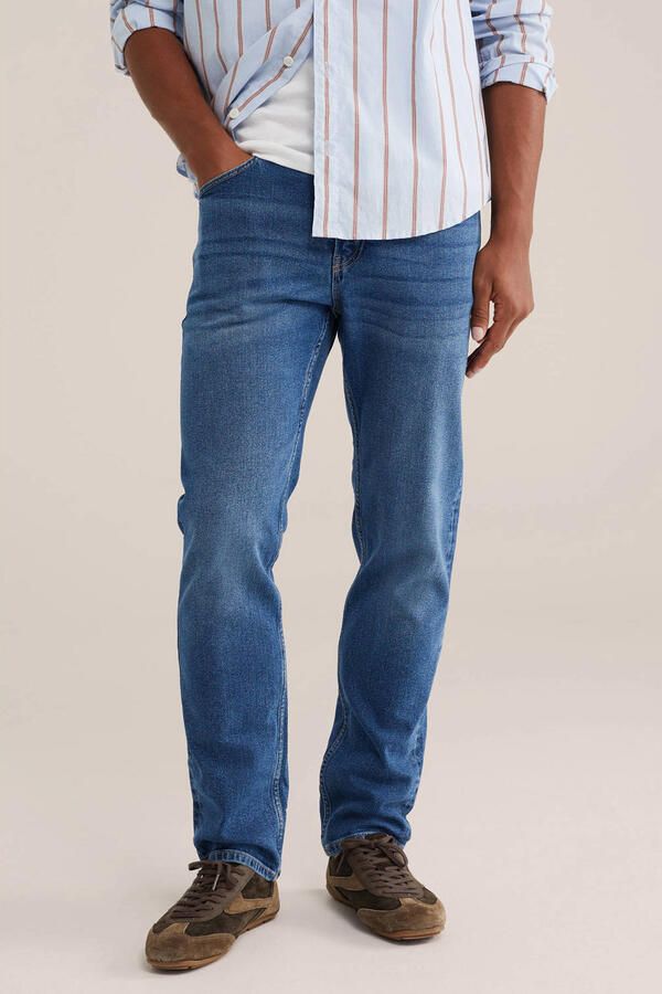 WE Fashion Blue Ridge slim fit jeans midblauw