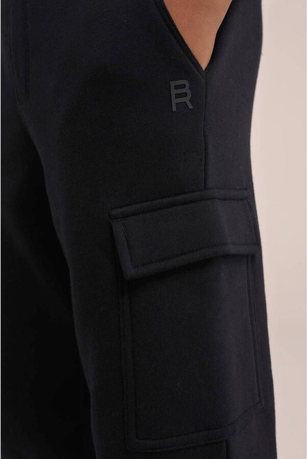 WE Fashion Blue Ridge slim fit joggingbroek black uni Zwart Jongens Sweat 104