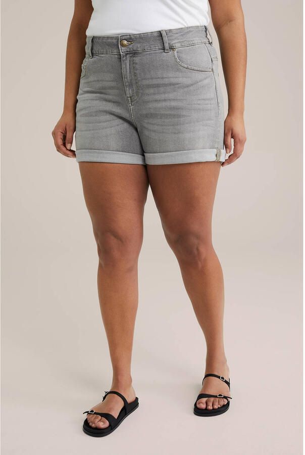 WE Fashion Blue Ridge slim regular waist denim short grey denim