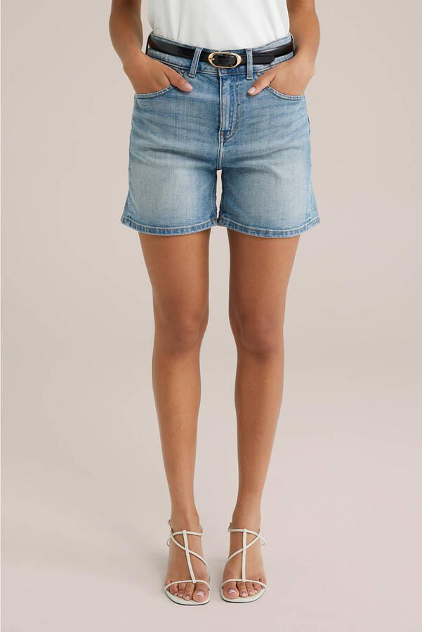 WE Fashion Blue Ridge slim regular waist denim short medium blue denim
