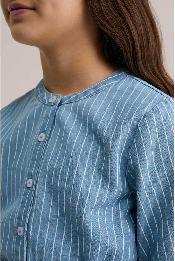 WE Fashion Blue Ridge spijkerjurk gestreept light blue denim - Foto 3