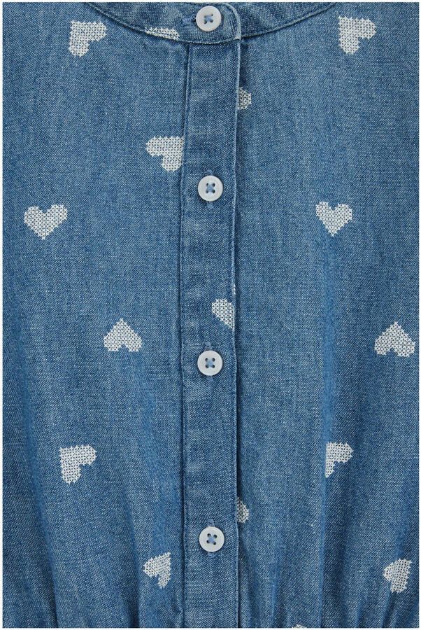 WE Fashion Blue Ridge spijkerjurk met hartjes medium blue denim - Foto 3