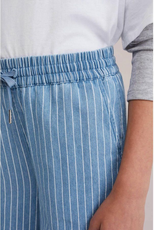 WE Fashion Blue Ridge straight gestreepte casual broek light blue denim - Foto 2