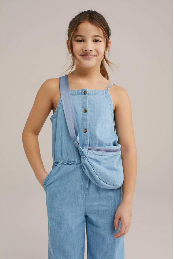 WE Fashion Blue Ridge straight jumpsuit light blue denim