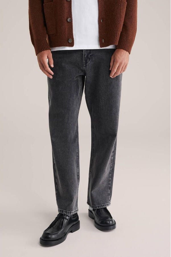 WE Fashion Blue Ridge straight leg jeans donkergrijs