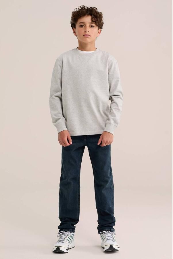 WE Fashion Blue Ridge straight leg regular fit jeans donkerblauw Jongens Katoen - Foto 2