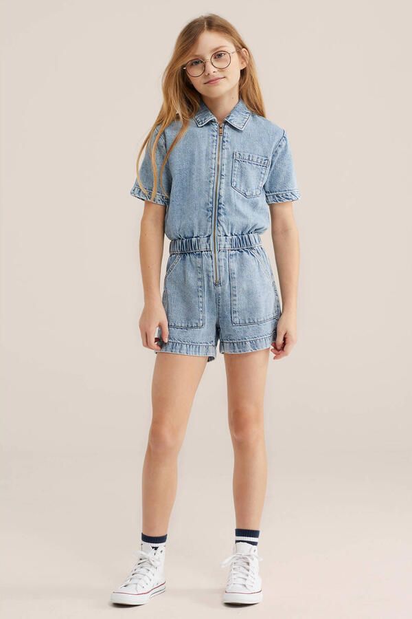 WE Fashion Blue Ridge Straight playsuit light blue denim - Foto 2