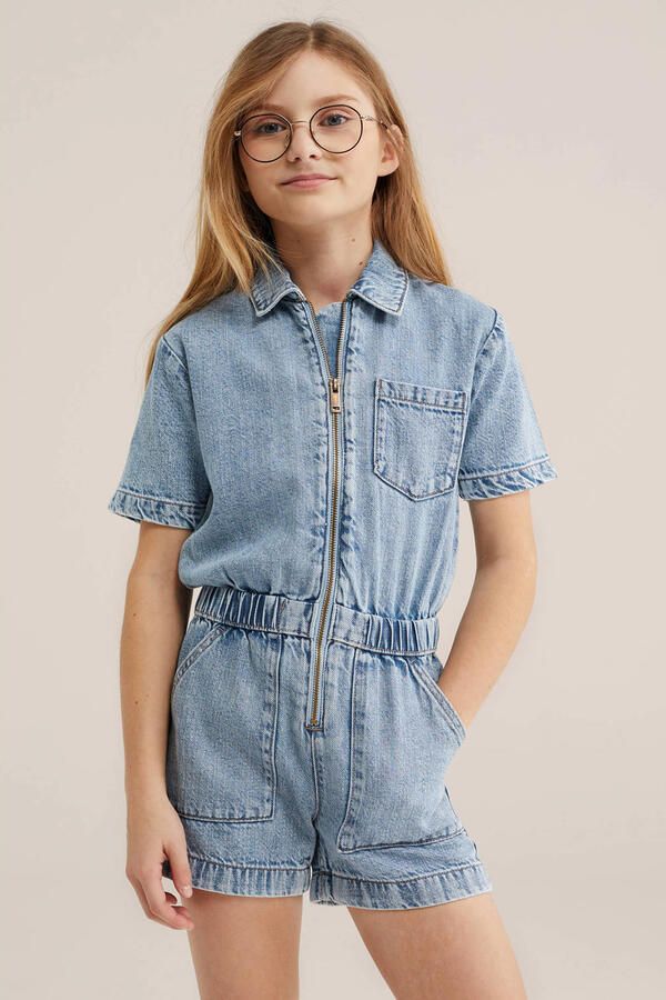WE Fashion Blue Ridge Straight playsuit light blue denim