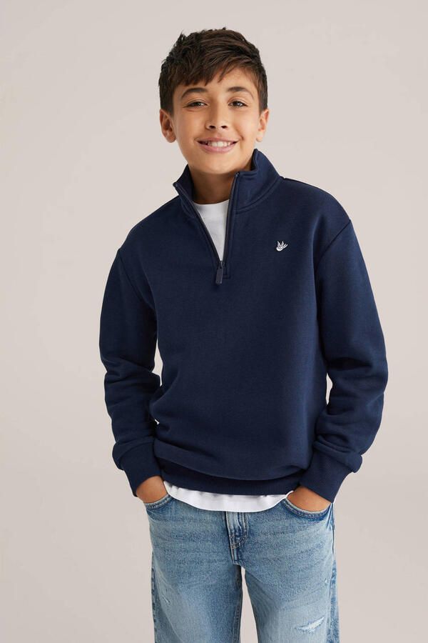 WE Fashion Blue Ridge sweater donkerblauw