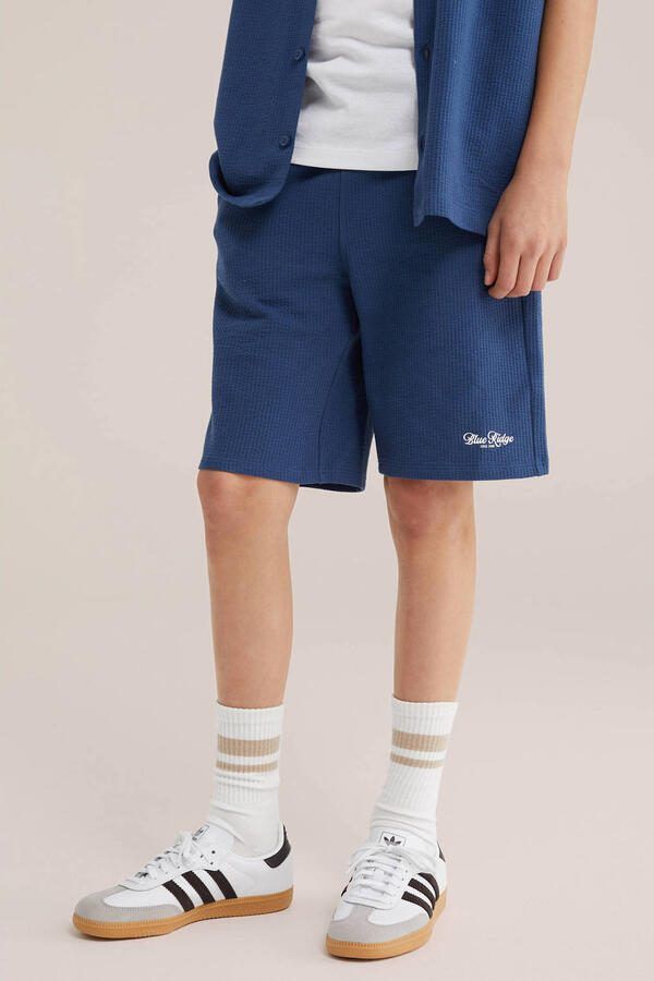 WE Fashion Blue Ridge sweatshort donkerblauw