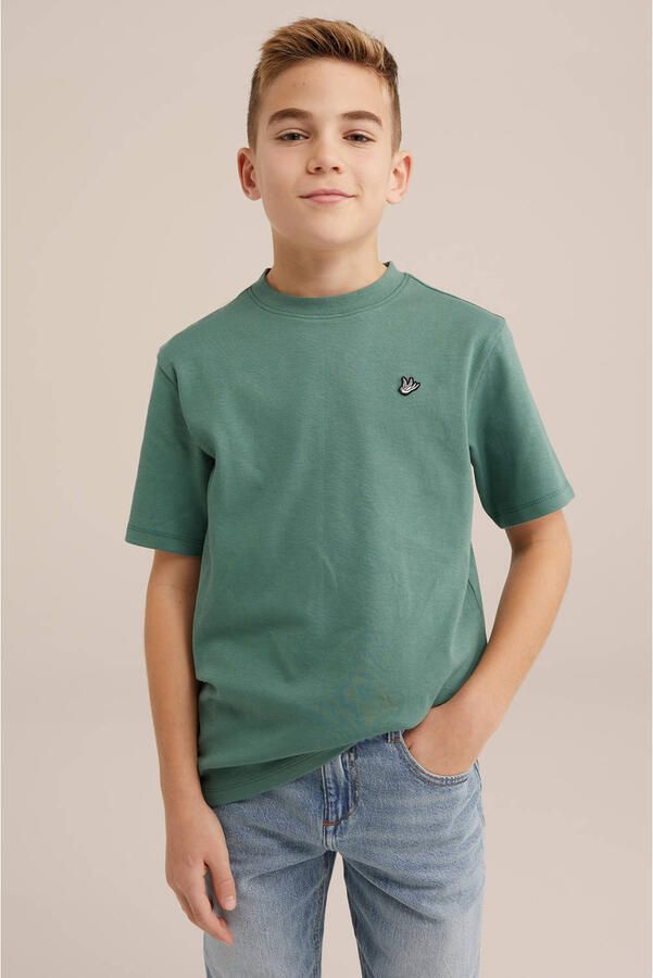WE Fashion T-shirt donkergroen