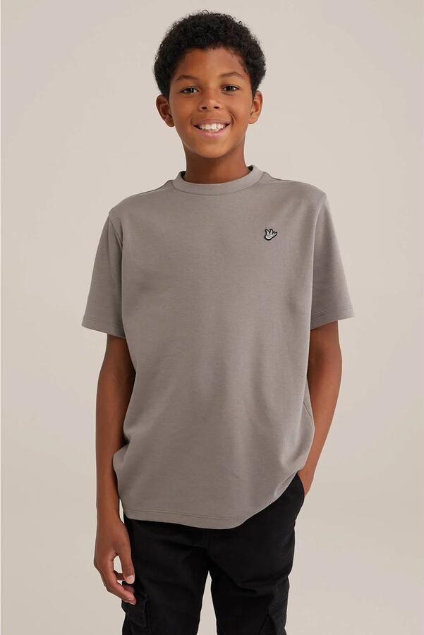 WE Fashion T-shirt Bruin Jongens Katoen Ronde hals Effen 110 116 - Foto 2