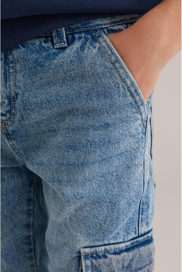 WE Fashion Blue Ridge tapered  waist cargo jeans light blue denim - Foto 2