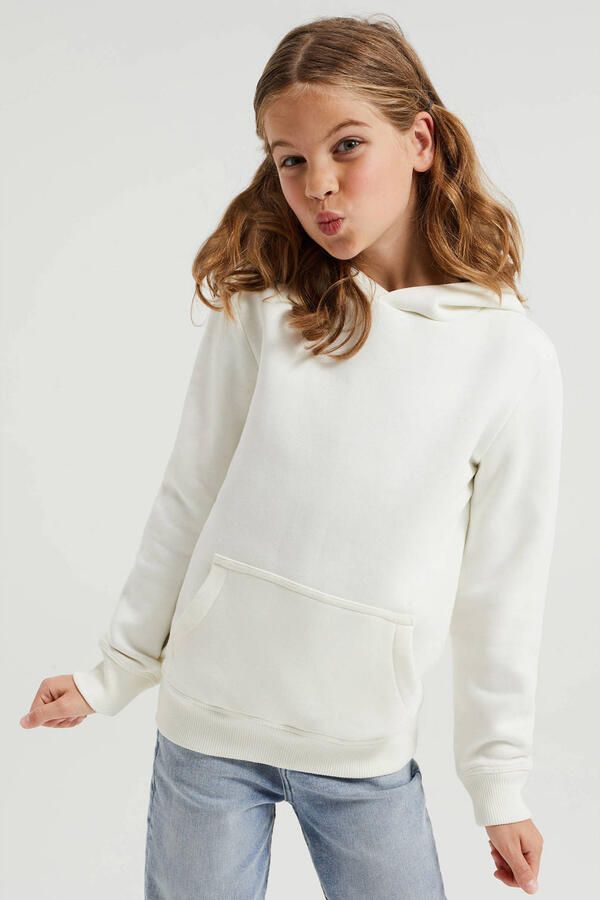 WE Fashion Blue Ridge unisex hoodie wit Sweater Effen 122 128