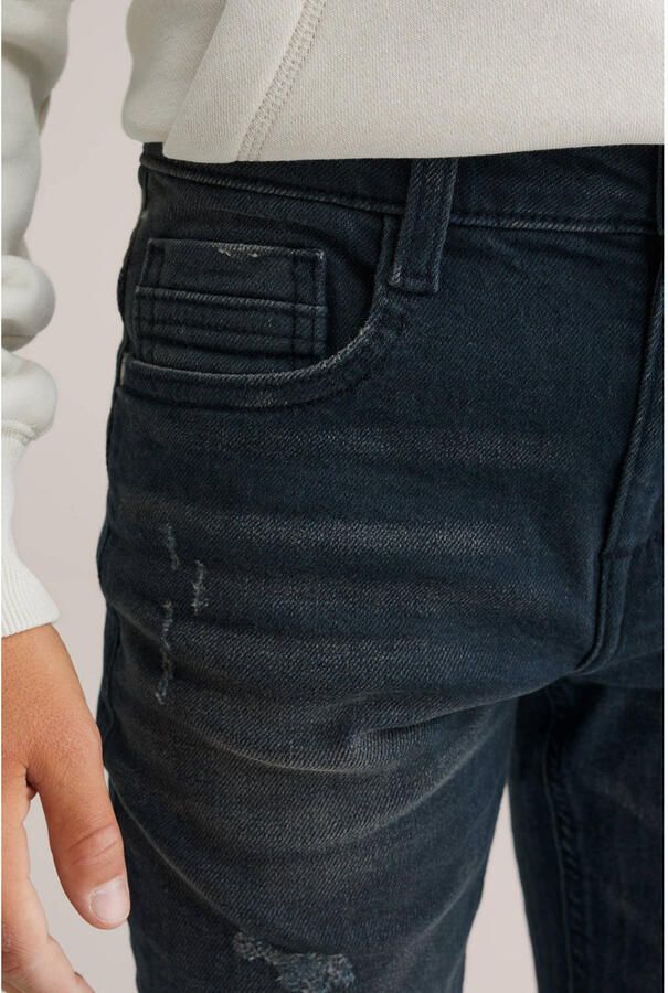 WE Fashion Blue Ridge waist slim fit jeans dark blue denim - Foto 2