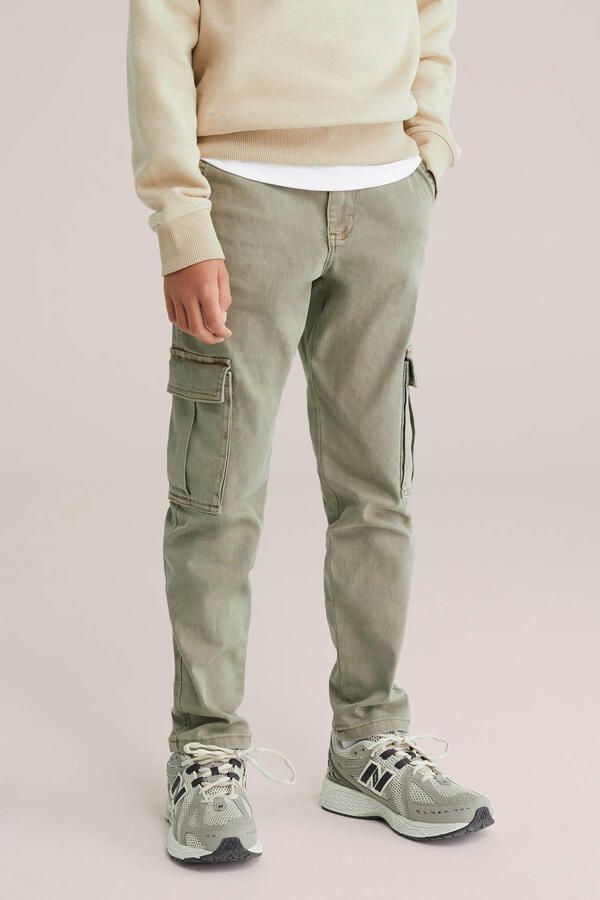 WE Fashion Blue Ridge waist tapered jeans kaki