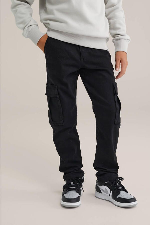 WE Fashion Blue Ridge waist tapered jeans zwart