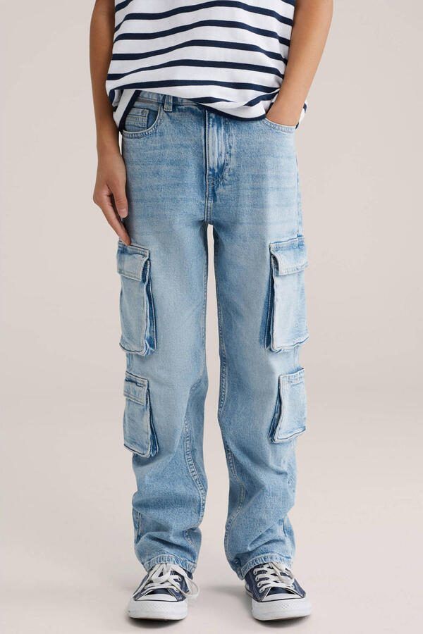 WE Fashion Blue Ridge wide leg jeans light blue denim
